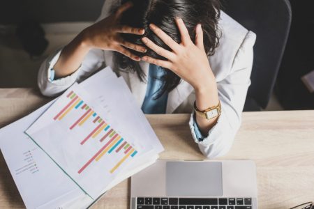 Stress Frau stressed-business-woman-, Stressbewältigung Stress Business